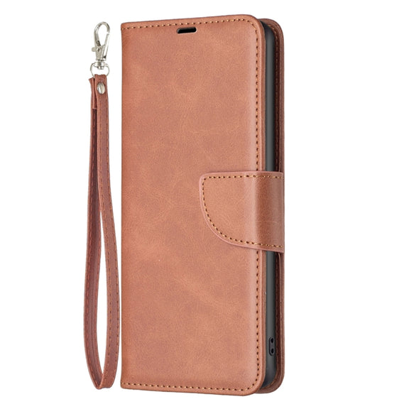 For Google Pixel 8 Lambskin Texture Pure Color Flip Leather Phone Case(Brown)