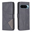 For Google Pixel 9 Magnetic Buckle Rhombus Texture Leather Phone Case(Black) - free shipping - PMC TechLife - Order now!