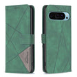 For Google Pixel 9 Magnetic Buckle Rhombus Texture Leather Phone Case(Green) - Google Cases by PMC TechLife | Online Shopping South Africa | PMC TechLife | Buy Now Pay Later Mobicred