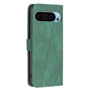 For Google Pixel 9 Magnetic Buckle Rhombus Texture Leather Phone Case(Green)