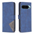 For Google Pixel 9 Magnetic Buckle Rhombus Texture Leather Phone Case(Blue) - Google Cases by PMC TechLife | Online Shopping South Africa | PMC TechLife | Buy Now Pay Later Mobicred