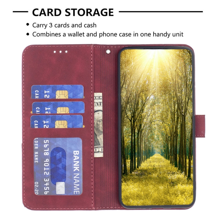 For Google Pixel 9 Magnetic Buckle Rhombus Texture Leather Phone Case(Red)