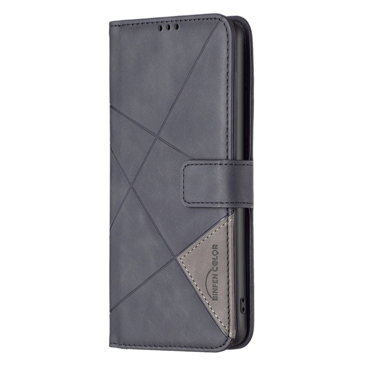 For Google Pixel 9 Pro Magnetic Buckle Rhombus Texture Leather Phone Case(Black)