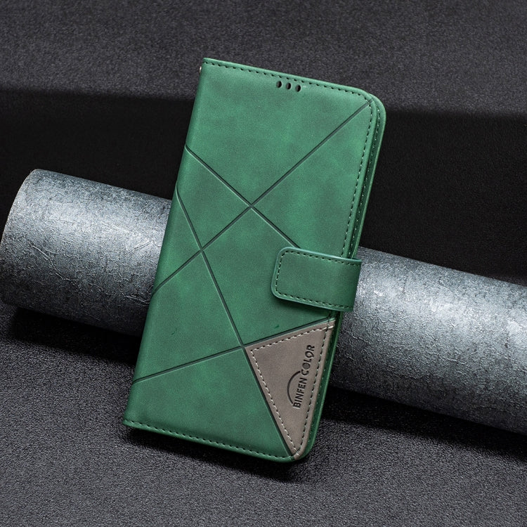 For Google Pixel 9 Pro Magnetic Buckle Rhombus Texture Leather Phone Case(Green)
