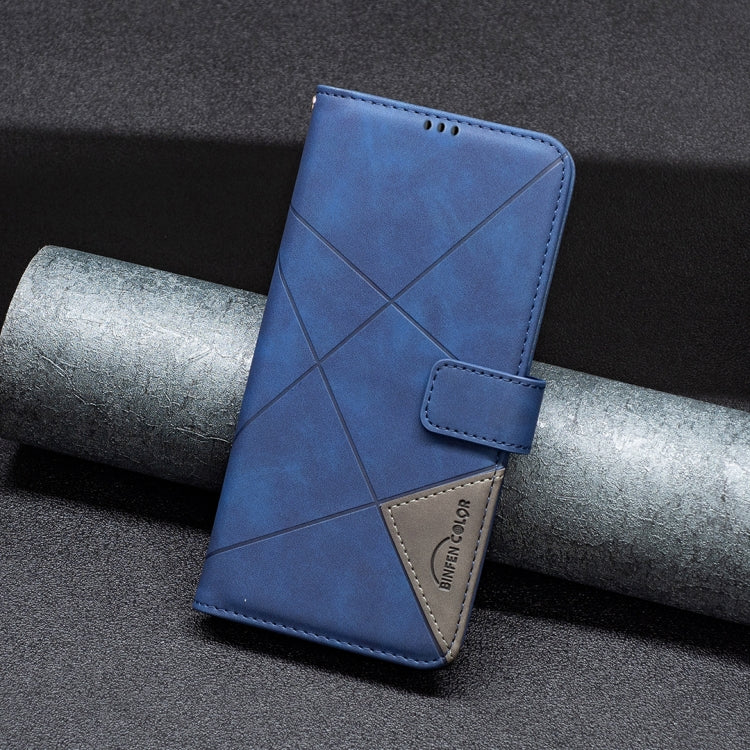 For Google Pixel 9 Pro Magnetic Buckle Rhombus Texture Leather Phone Case(Blue)