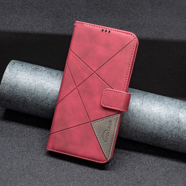 For Google Pixel 9 Pro Magnetic Buckle Rhombus Texture Leather Phone Case(Red)