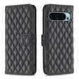 For Google Pixel 9 Diamond Lattice Wallet Leather Flip Phone Case(Black) - Google Cases by PMC TechLife | Online Shopping South Africa | PMC TechLife | Buy Now Pay Later Mobicred