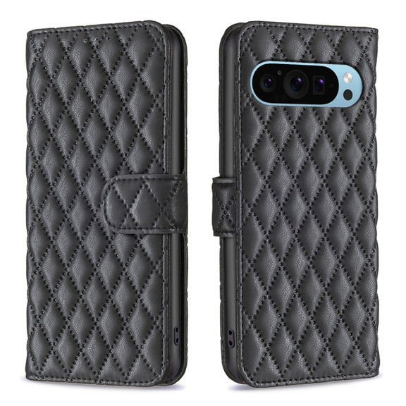 For Google Pixel 9 Diamond Lattice Wallet Leather Flip Phone Case(Black)