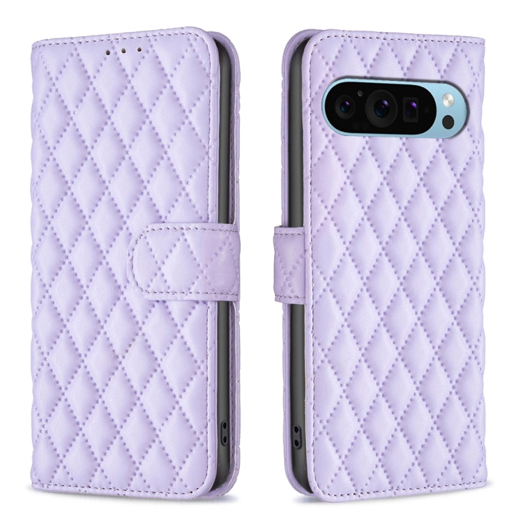 For Google Pixel 9 Diamond Lattice Wallet Leather Flip Phone Case(Purple)