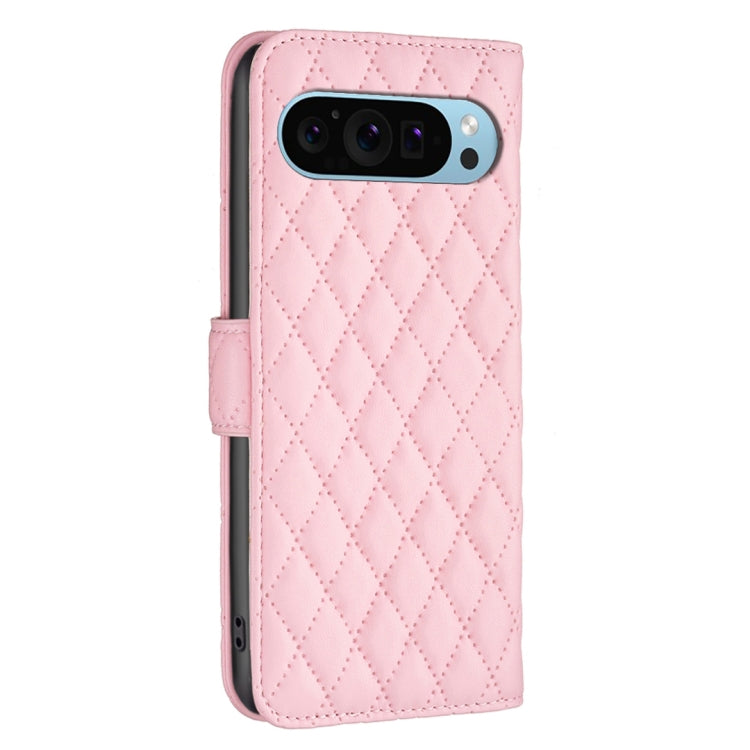 For Google Pixel 9 Diamond Lattice Wallet Leather Flip Phone Case(Pink)