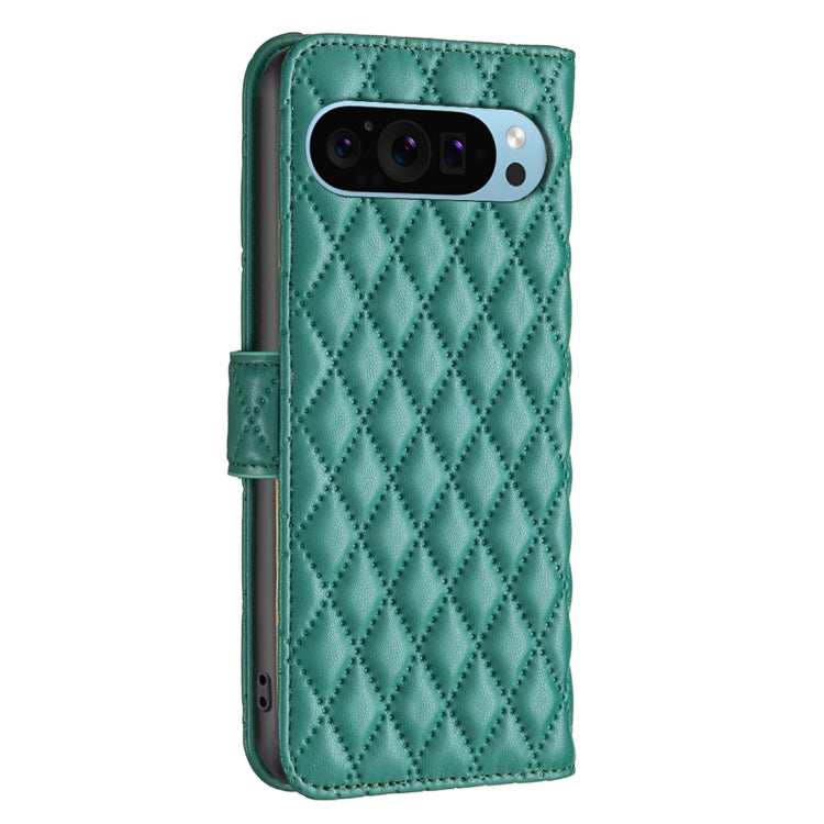 For Google Pixel 9 Diamond Lattice Wallet Leather Flip Phone Case(Green)