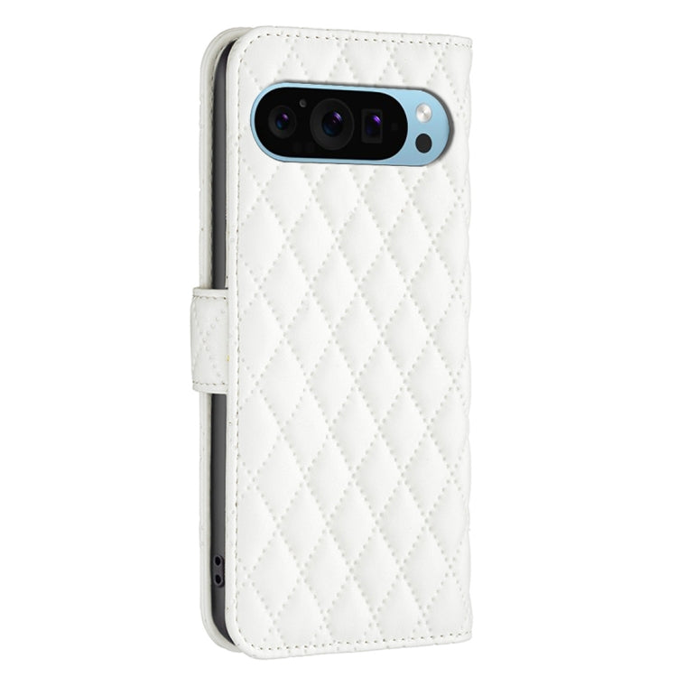 For Google Pixel 9 Diamond Lattice Wallet Leather Flip Phone Case(White)
