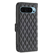 For Google Pixel 9 Pro Diamond Lattice Wallet Leather Flip Phone Case(Black)