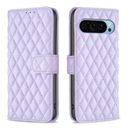 For Google Pixel 9 Pro Diamond Lattice Wallet Leather Flip Phone Case(Purple)