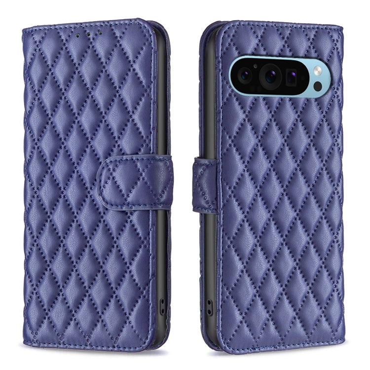 For Google Pixel 9 Pro Diamond Lattice Wallet Leather Flip Phone Case(Blue)