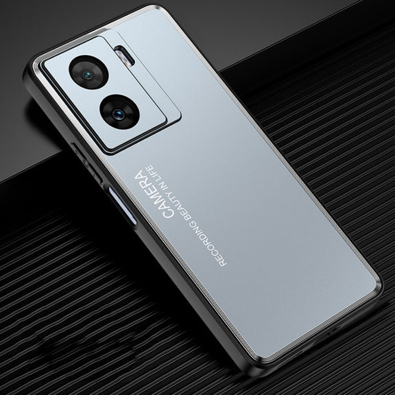For vivo iQOO Z7 Frosted Metal Phone Case(Blue)