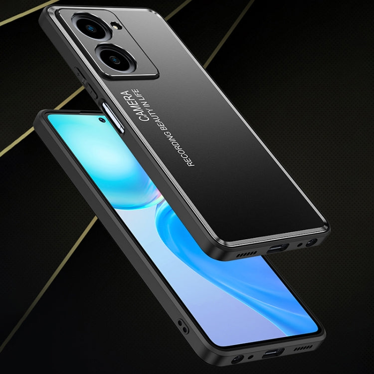 For vivo iQOO Z7 Frosted Metal Phone Case(Blue)