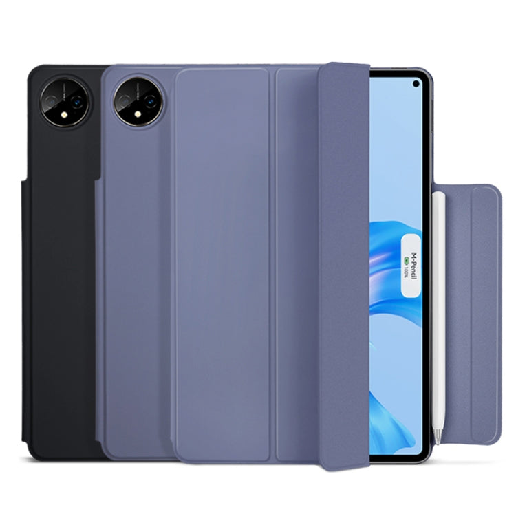 For Huawei Matepad Pro 11 3-fold Double-sided Clip Buckle Magnetic Smart Tablet Case(Lavender)