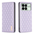 For Xiaomi Redmi K70E Diamond Lattice Magnetic Leather Flip Phone Case(Purple) - K70E Cases by PMC TechLife | Online Shopping South Africa | PMC TechLife
