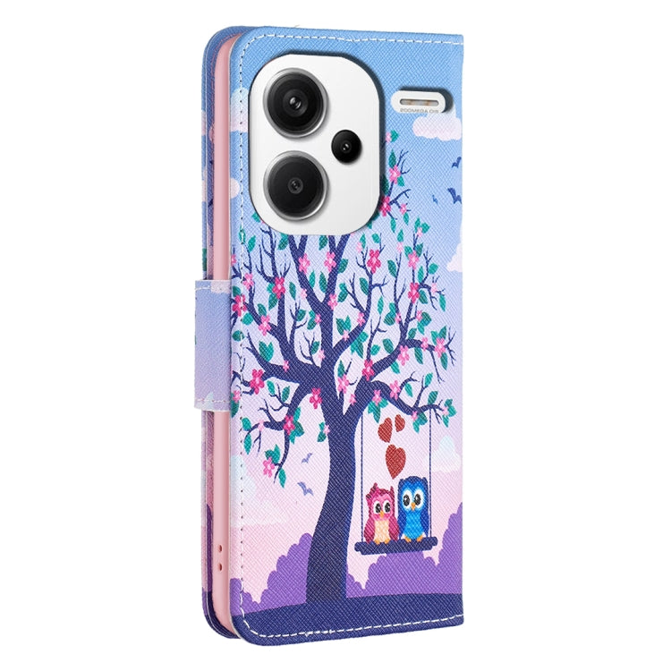 For Xiaomi Redmi Note 13 Pro+ 5G Colored Drawing Pattern Leather Phone Case(Owl)