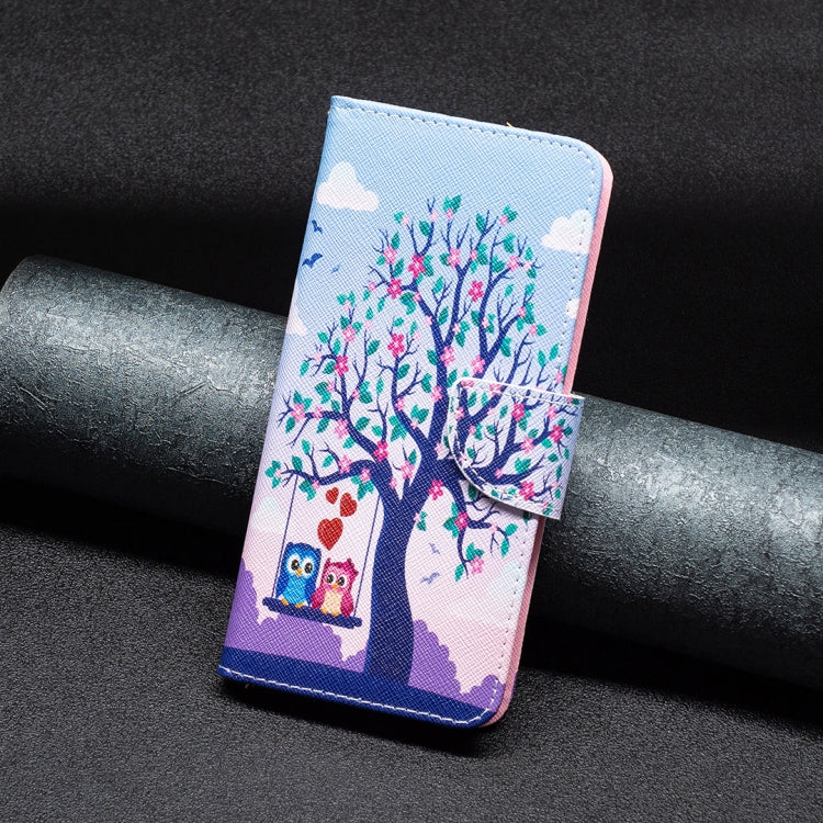 For Xiaomi Redmi Note 13 4G Global Colored Drawing Pattern Leather Phone Case(Owl)