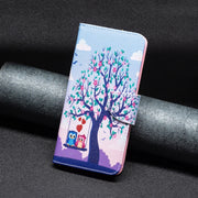 For Xiaomi Redmi Note 13 4G Global Colored Drawing Pattern Leather Phone Case(Owl)
