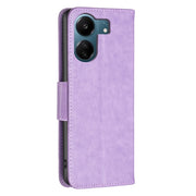 For Xiaomi Redmi 13C Two Butterflies Embossing Leather Phone Case(Purple)