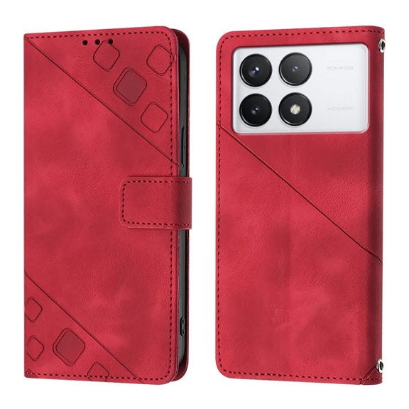 For Xiaomi Redmi K70 / K70 Pro Skin Feel Embossed Leather Phone Case(Red)