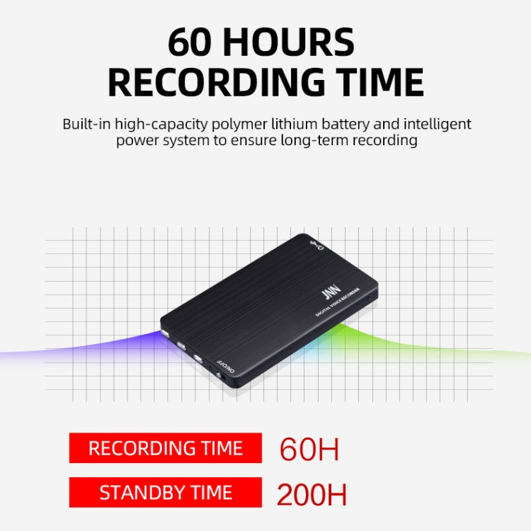 JNN M2 Ultra-thin HD Noise Reduction Intelligent Control Voice Voice Recorder, Capacity:4GB(Black)