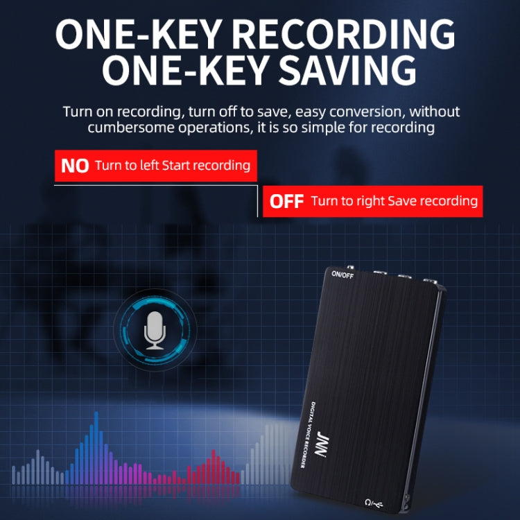JNN M2 Ultra-thin HD Noise Reduction Intelligent Control Voice Voice Recorder, Capacity:4GB(Black)