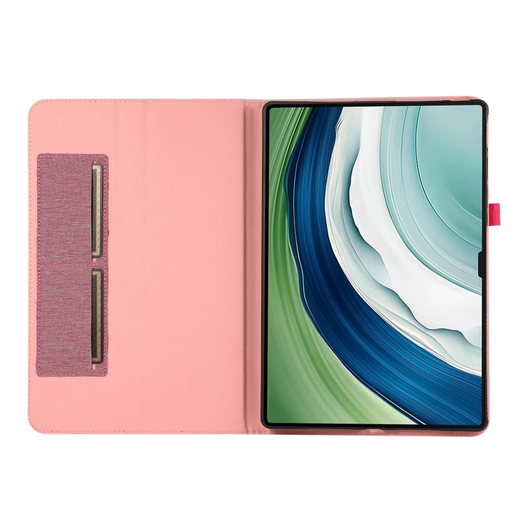 For Huawei MatePad Pro 13.2 Fabric Leather Tablet Case(Rose Red)