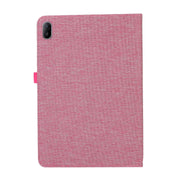 For Huawei MatePad SE 11 2024 Fabric Leather Tablet Case(Rose Red)