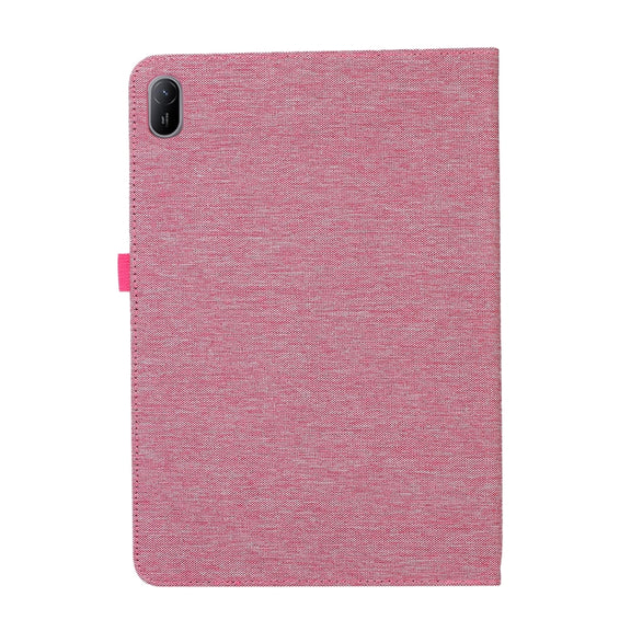 For Huawei MatePad SE 11 2024 Fabric Leather Tablet Case(Rose Red)