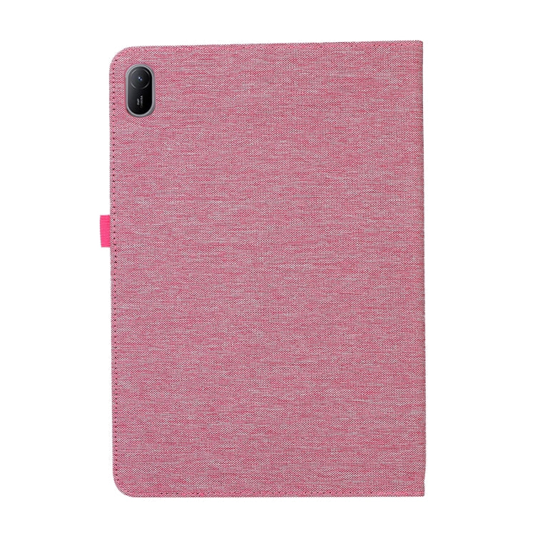 For Huawei MatePad SE 11 2024 Fabric Leather Tablet Case(Rose Red)