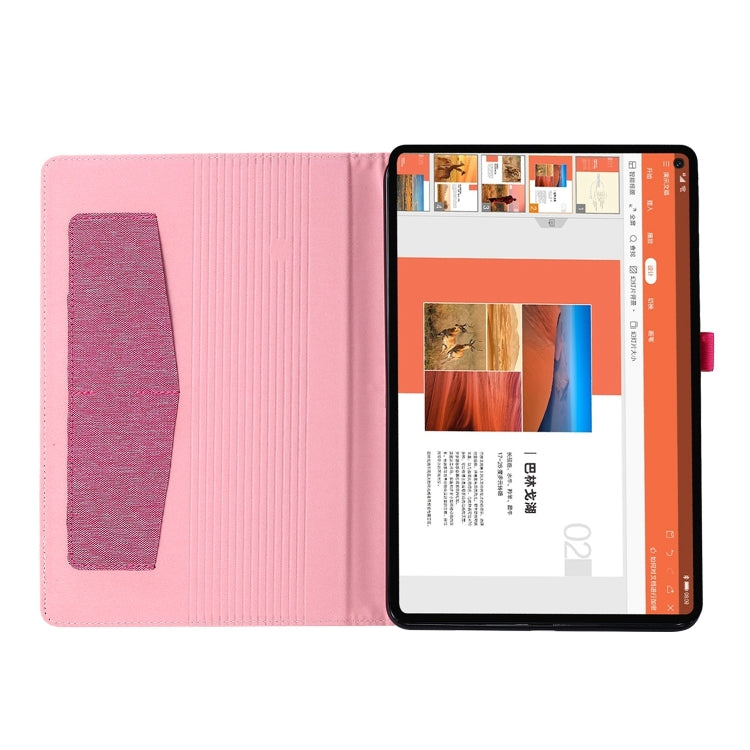 For Huawei MatePad SE 11 2024 Fabric Leather Tablet Case(Rose Red)