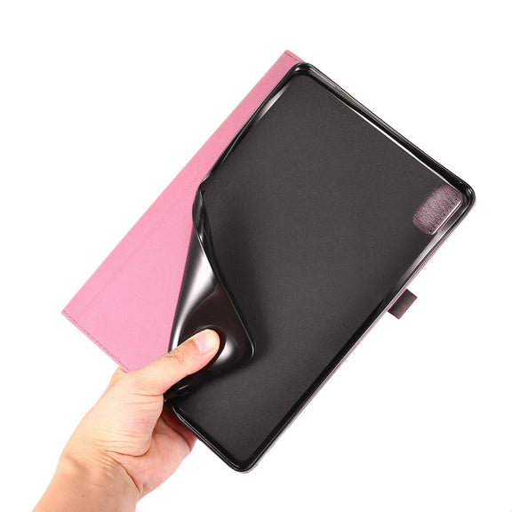 For Huawei MatePad SE 11 2024 Fabric Leather Tablet Case(Rose Red)