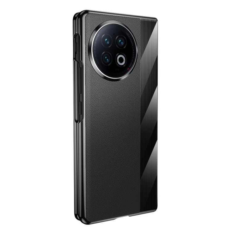 For vivo X Fold2 Electroplating Ultrathin Shockproof Leather Fold Protective Phone Case(Black)