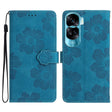 For Honor 90 Lite Flower Embossing Pattern Leather Phone Case(Blue) - Honor Cases by PMC TechLife | Online Shopping South Africa | PMC TechLife | Buy Now Pay Later Mobicred