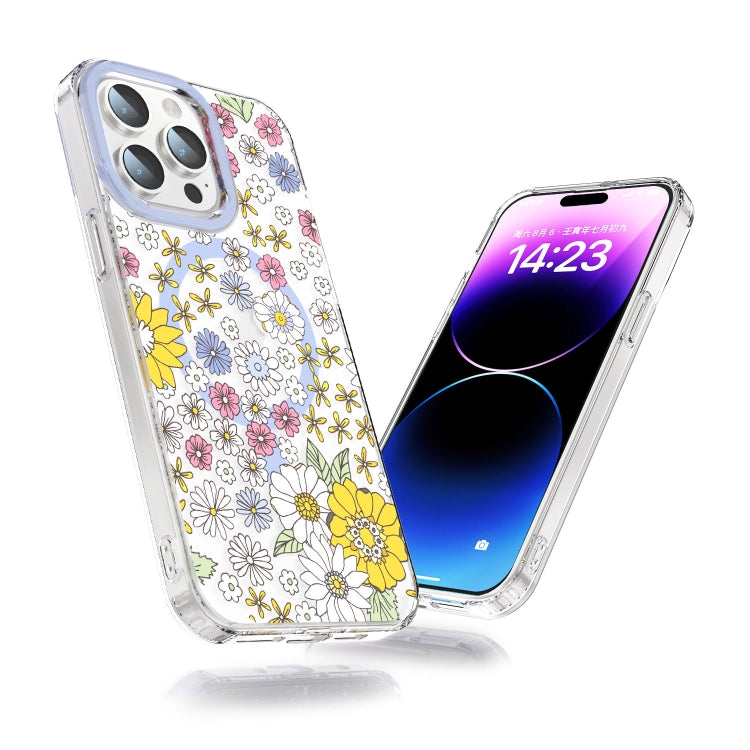 For iPhone 14 Pro Max MagSafe Magnetic TPU Phone Case(Little Flower)