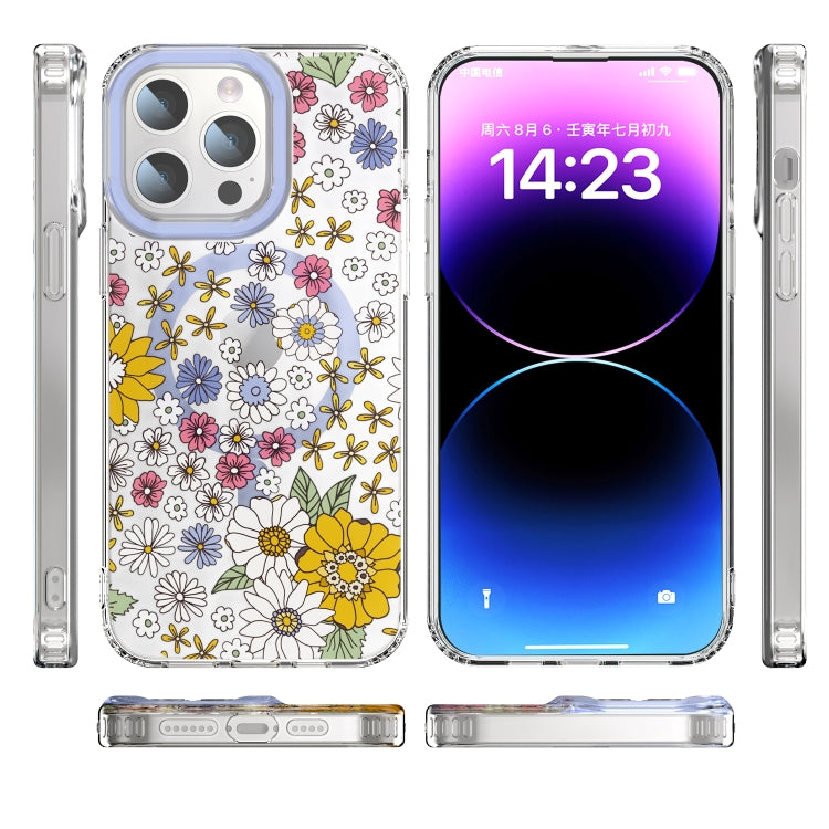 For iPhone 14 Pro Max MagSafe Magnetic TPU Phone Case(Little Flower)