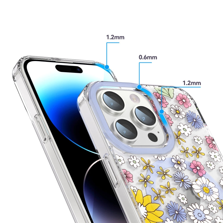 For iPhone 14 Pro Max MagSafe Magnetic TPU Phone Case(Little Flower)