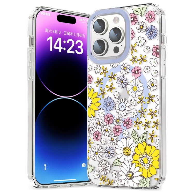 For iPhone 14 Pro MagSafe Magnetic TPU Phone Case(Little Flower)