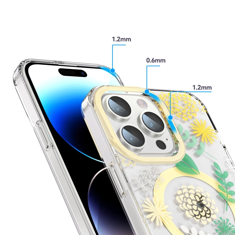 For iPhone 13 MagSafe Magnetic TPU Phone Case(Yellow Chrysanthemum)