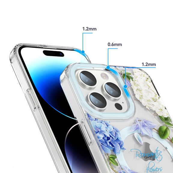For iPhone 13 MagSafe Magnetic TPU Phone Case(Small Floral)