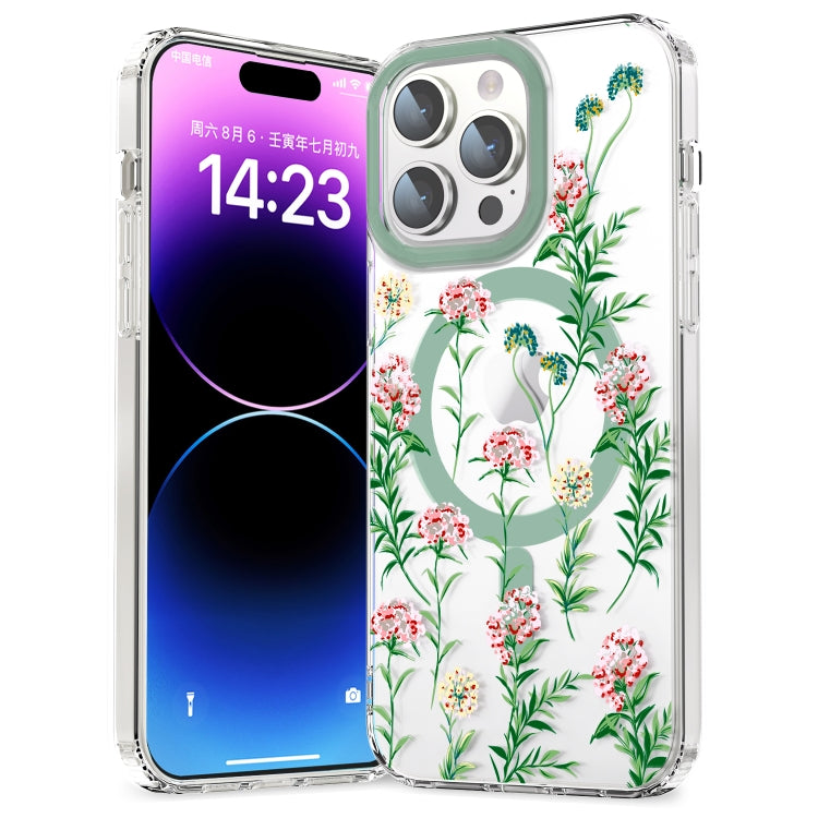 For iPhone 11 Pro Max MagSafe Magnetic TPU Phone Case(Vine Rose)