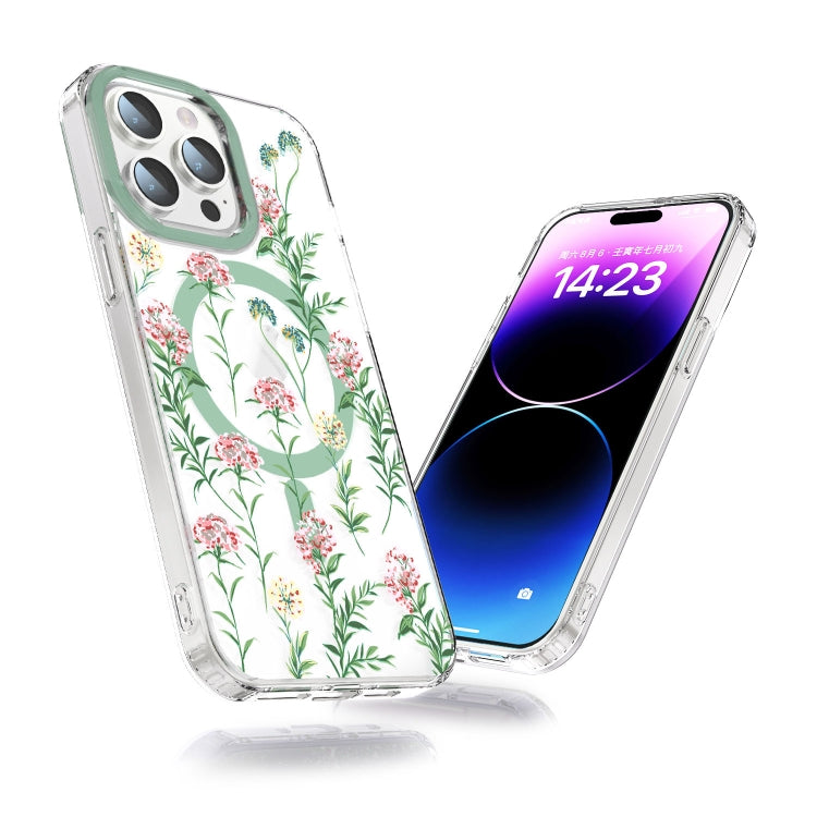 For iPhone 11 Pro Max MagSafe Magnetic TPU Phone Case(Vine Rose)