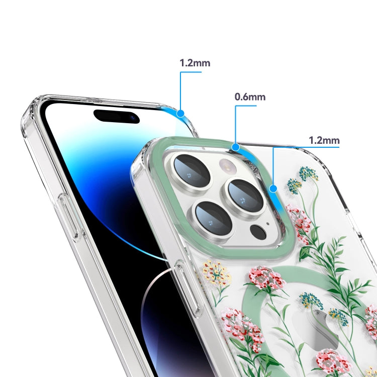 For iPhone 11 Pro Max MagSafe Magnetic TPU Phone Case(Vine Rose)