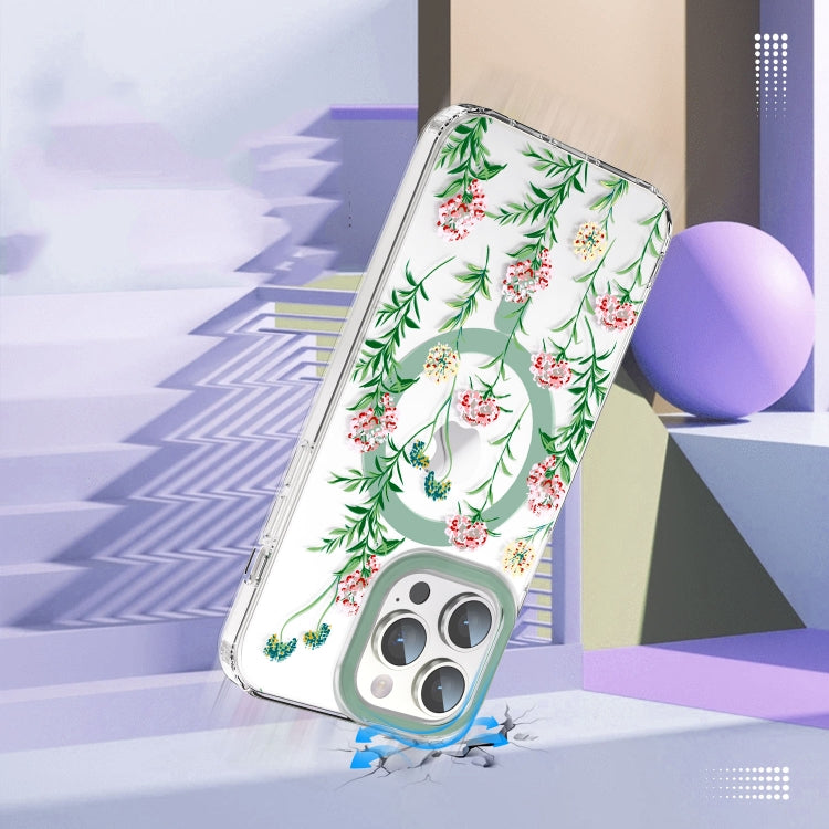 For iPhone 11 Pro Max MagSafe Magnetic TPU Phone Case(Vine Rose)