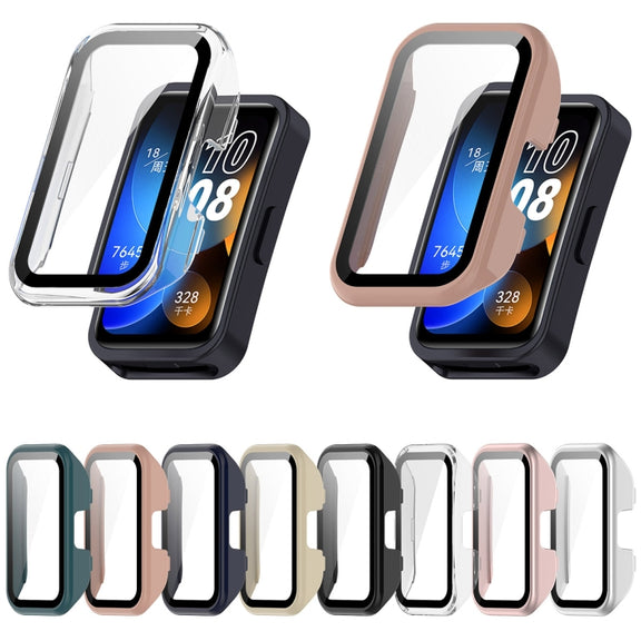 For Huawei Band 10 / 9 / 8 PC + Tempered Film Integrated Protective Watch Case(Matte Powder)