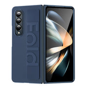 For Samsung Galaxy Z Fold4 Silicone Wristband Holder Foldable Phone Case(Blue)